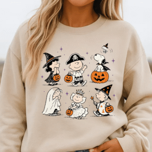 PK - Cute Halloween Crewneck Sweatshirt, Character Graphic, Vintage Fall Halloween Pullover