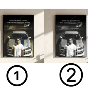 PK - [No Frame] Paul Walker Tribute Poster, If One Day Speed Kills Me Don't Cry Because I Was Smiling Wall Art, Rip Paul Walker Print, Fast & Furious Decor Home, MADE IN USA