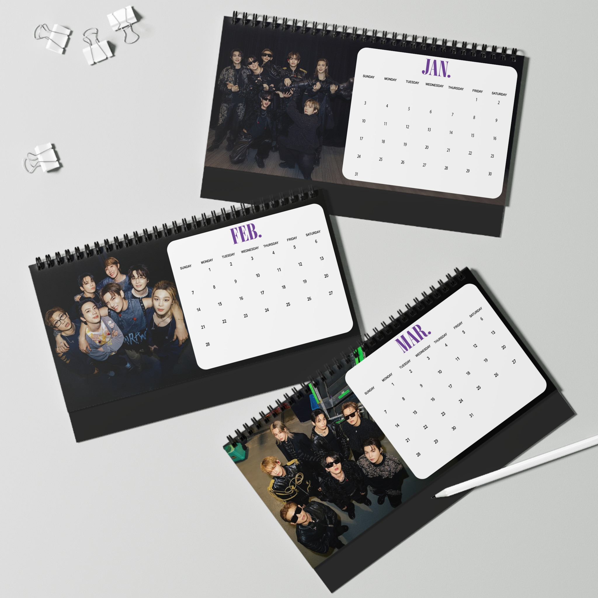 4T - BTS 2027 Desk Calendar, BTS Arirang World Tour Calendar