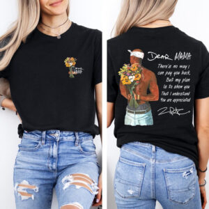 PK - Unisex Oversized Tupac "Dear Mama" Graphic Print Cotton Sports Top - Casual, Baggy Loose-Fit, Breathable Round Neck, Vintage Hip Hop Streetwear, Mom Gift