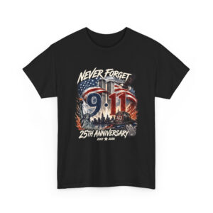 NNA - 9/11 25th Anniversary Memorial Shirt, Patriotic American Flag Tribute, Never Forget September 11 Remembrance Shirt